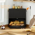 thumbnail image 5 of Corner Bread Box for Kitchen Countertop, Large Vintage Bread Storage Container Bin for Homemade Bread, Double Layer Farmhouse Bread Holder for Kitchen, Cabinet, Pantry (Black, Extra Large), 5 of 14