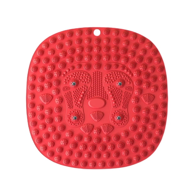 Almohadilla de masaje de pies, alfombrilla de acupresión, alfombrilla de baño, masajeador de pies portátil y ligero. Rojo