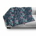 thumbnail image 3 of Tropical Soft Flannel Fleece Blanket, Flamingos and Water Lillies Hawaiian Exotic Arrangement of Jungle Flora and Fauna, Cozy Plush for Indoor and Outdoor Use, 50" x 60", Multicolor, by Ambesonne, 3 of 6