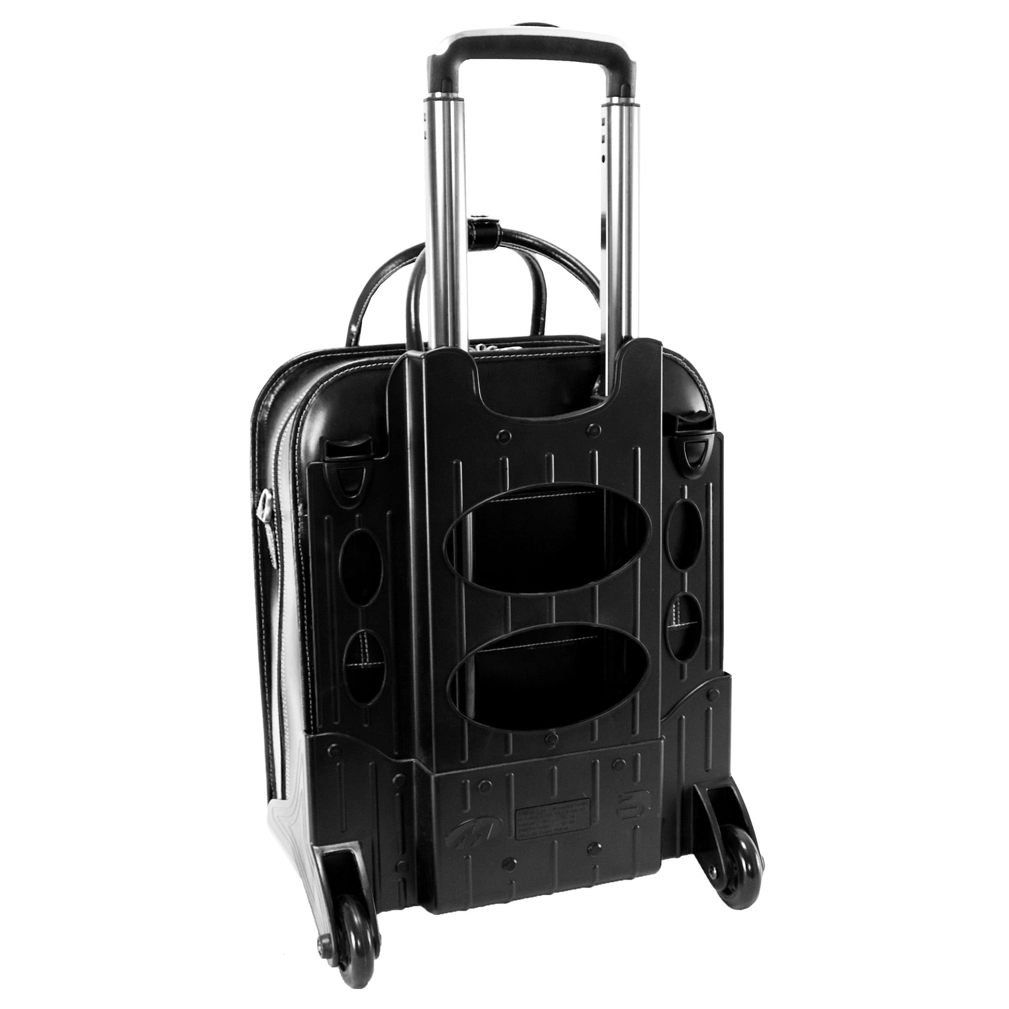 McKlein LA GRANGE, Patented Detachable -Wheeled Ladies' Laptop Briefcase, Top Grain Cowhide Leather, Black (96495)