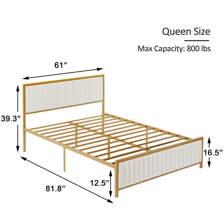 VECELO Queen Size Bed Frame with Velvet Tufted Headboard