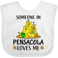 thumbnail image 3 of Inktastic Someone in Pensacola Loves Me Beach Vacation Boys or Girls Baby Bib, 3 of 4