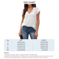 thumbnail image 4 of Mujeres de manga corta Top V cuello volantes manga transpirable verano blusa para diario citas compras, 4 of 6
