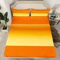 thumbnail image 2 of Castle Fairy Female Men Adults Minimalist Wide Stripes 4 Pieces Queen Sheet Sets,Mid Century Orange Golden Ultra Soft Flat Sheet,Geometric Polka Dots Queen Fitted Sheet,Microfiber Bedroom Decor, 2 of 7