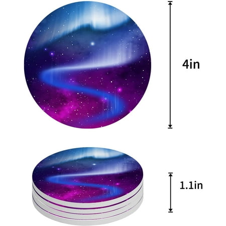 

ZHANZZK Starry Universe Fantasy Style Set of 6 Round Coaster for Drinks Absorbent Ceramic Stone Coasters Cup Mat with Cork Base for Home Kitchen Room Coffee Table Bar Decor