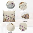 thumbnail image 6 of Throw Pillow Covers 16x16 Inch Set of 2 Purple Flower Floral Leaves Decorative Pillow Covers Branch Plant Nature Cushion Cover Pillowcase for Sofa Couch Bed Home Decor, 6 of 9