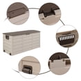 thumbnail image 6 of 75 Gallon Round Durable Weatherproof Resin Deck Box Organization and Storage for Outdoor Patio and Lawn,Pool Storage Bin,Garden Storage Box,Brown,44"x21.3"x19.3", 6 of 7
