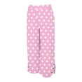 thumbnail image 4 of Polka Dot Print Linen Pants for Women Button Side Slit Vintage Trousers Lightweight Casual Slacks Elastic Waist Wide Leg Beach Palazzo Trouser with Pockets 2026 Pink S, 4 of 6