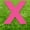 Pink, variant on Green Letter X 20 inches tall