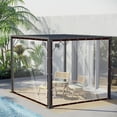 thumbnail image 4 of JIAN YA NA Heavy Duty Waterproof Clear PVC Tarp Transparent Tarpaulin Patio Ground Cover Awning Canopy Patio ,3X3m, 4 of 12