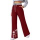 thumbnail image 2 of Pantalones de yoga estampados con cordón de pierna ancha y cintura elástica alta informal para mujer Pompotops ulkah938626, 2 of 5