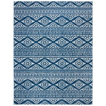 SAFAVIEH Tulum Lakisha Distressed Southwestern Area Rug, 12' x 15', Navy/Ivory