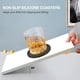 thumbnail image 3 of Paquete de 2 posavasos de silicona para bebidas, posavasos redondos negros con bandeja profunda, tapete para tazas con diseño acanalado, lavable resistente al calor, 3 of 5