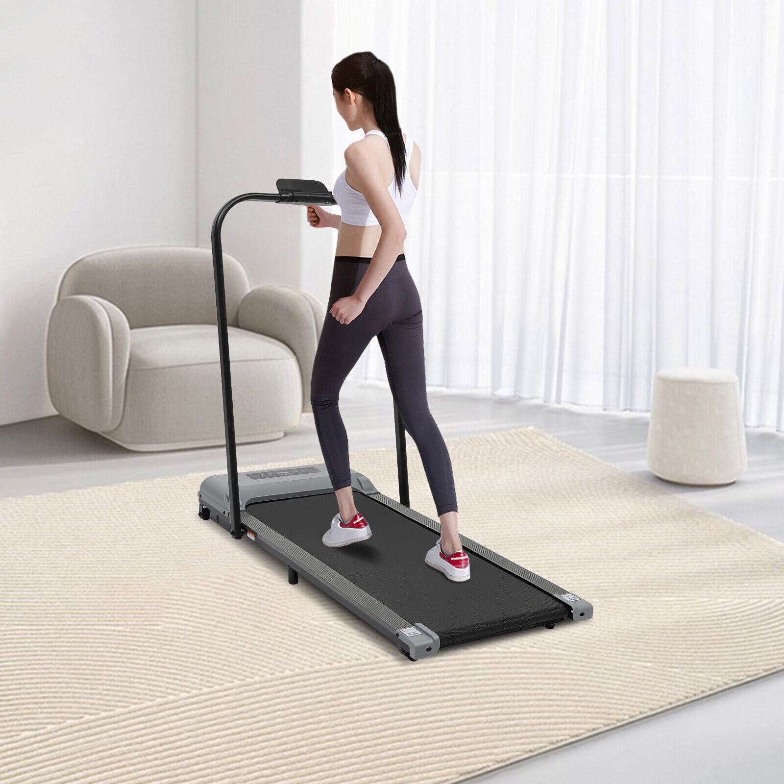Folding Treadmill Home Treadmills Walking Pad Portable Electric Treadmill Running Jogging Fitness Machine Home Fitness Equipment with LED Display Screen for Walking & Running