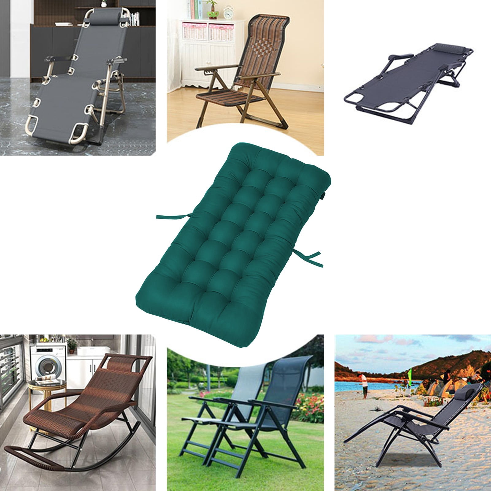 Tyidzon Seat Cushion Outdoor Chair Cushion, Patio Chair Cushion with Tie, Tufted Replacement for Patio Furniture, 14X28 Inches