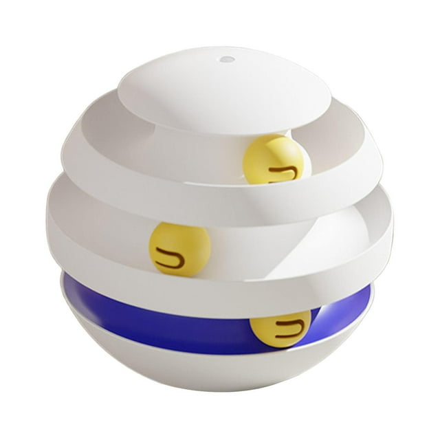 lionlar Cat Roller Toy Circular Track for Kitten Cat Track Ball Turntable Track Ball White