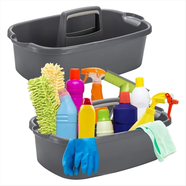 Caja de Suministros de Limpieza, Caja Grande de Plástico con Asa para Guardar Suministros de Limpieza, Cubo de Limpieza, Bolsa de Ducha para el Hogar.