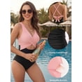 thumbnail image 4 of MOYIKO One Piece Swimsuits for Women Tummy Control High Waisted Bathing Suit Sexy V Neck Wrap Tie Back 1 Piece Swimsuit, 4 of 7