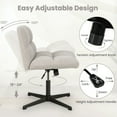 thumbnail image 5 of Spaco Office Armless Chair Cross Legged with Imitation Lamb Fleece and Adjustable Height-Gray, Home Office Computer Desk Chair, Ergonomic Office Chair for Bedroom,Study, 5 of 11