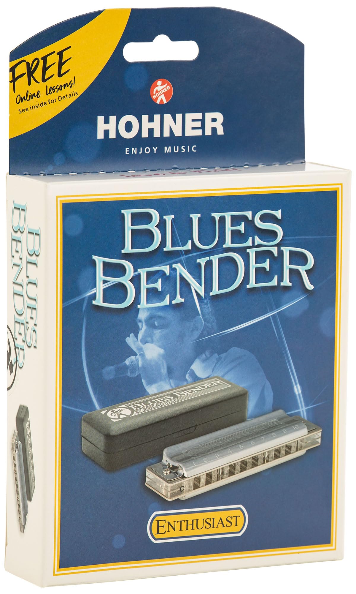Hohner Blues Bender Harmonica - Key of C w/ Zip Pouch
