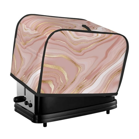 

KLL Rose Gold Glitter Splatter Print 2 Slice Toaster Dust Covers Kitchen Small Appliance Cover with 2 Pockets Can hold Jam Spreader Knife & Toaster Tongs (11.4 x 7.9 x 7.5)