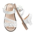 thumbnail image 3 of UngA Kids Sandals Girls Boys Girls Slide Sandals Cork Slipper with Adjustable Straps for Little Kid/Big Kid Flower Girl Sandals(White,Size 11), 3 of 7