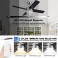 thumbnail image 2 of 44 inch Brushed Nickel and Black Ceiling Fans with Lights and Remote, Low Profile, Modern, Ceiling Fan, Bedroom, Indoor, Outdoor, Home, Fandelier, LED, Dimmable, Quiet Reversible, 1084, 2 of 5