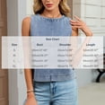 thumbnail image 3 of Sheghy Tank Tops for Women Summer Denim Crew Neck Tank, Solid Straight Fit Sleeveless Casual Top Dark Blue S, 3 of 8