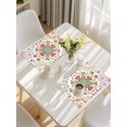 thumbnail image 5 of White Boho Placemats Set of 12, Retro Ethnic Colorful Flower Aesthetic Art Placemats for Dining Table, Place Mats for Kitchen Tabletop, Waterproof Wipeable Dining Table Mats Set, 5 of 9