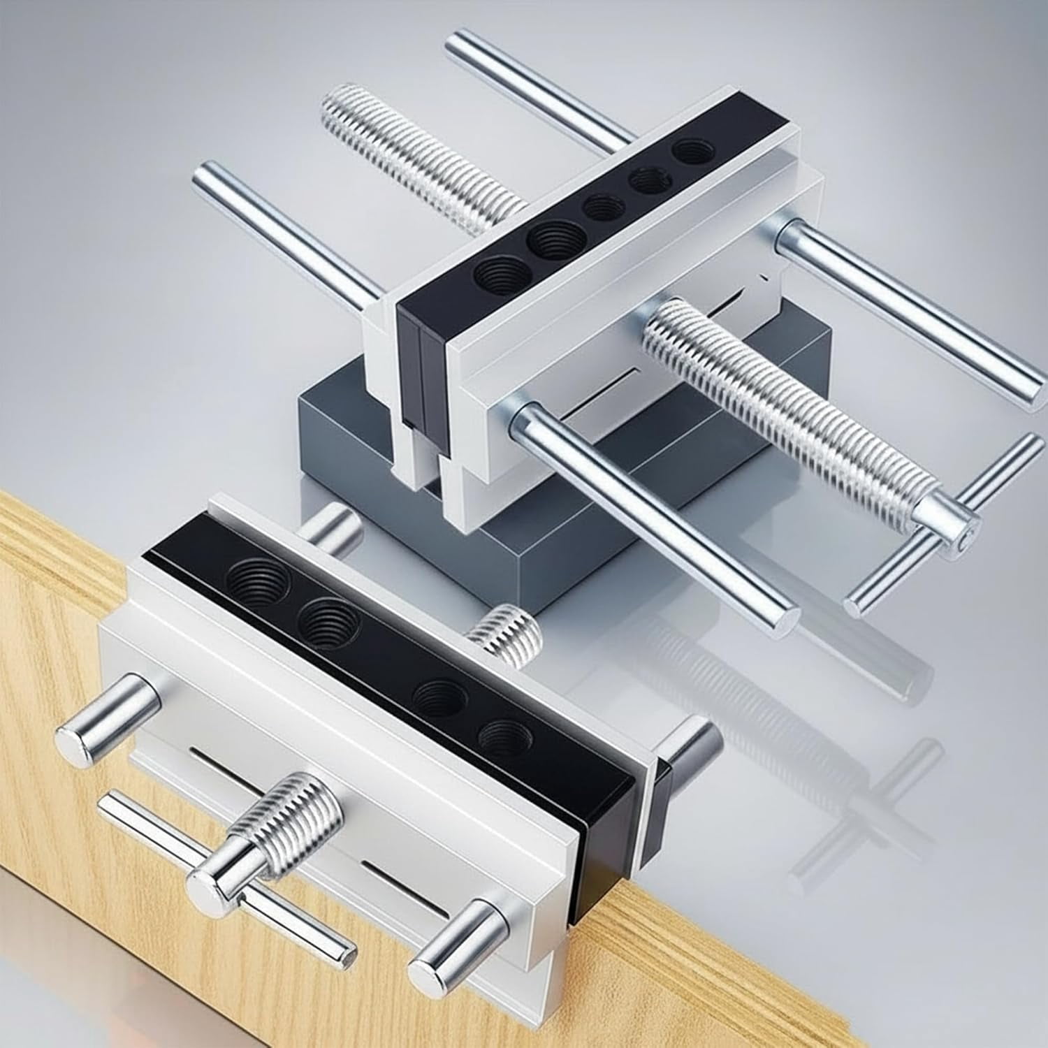 CATPAN Self Centering Dowel Jig, High Precision Drill Guide for Woodworking, Durable Aluminum & Steel, Adjustable Clamp, Easy Setup, Universal Design, Ideal for Straight Holes, DIY & Pro Projects