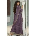 thumbnail image 4 of Eid Special Pakistani Shalwar Kameez Suits Indian Designer Stitched Palazzo Suits ( Purple, XXS - 34 ), 4 of 5