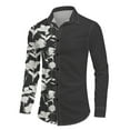 thumbnail image 3 of Cloudstyle Men's Casual Printed Turn Down Collar Long Sleeve Shirt - Lightweight, Anti-Pilling & Wrinkle-Resistant, 3 of 10