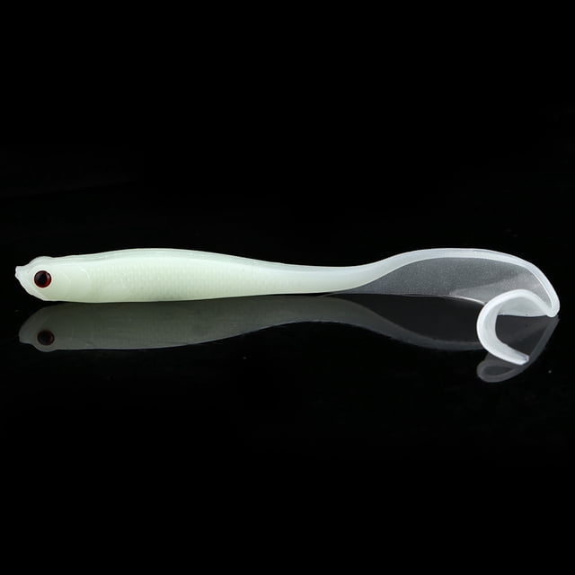Emoshayoga Señuelo de Pesca Suave Artificial de 5 uds. De 13cm, Cebo de Pesca de PVC, Aparejo de señuelo de Peces Mini biónico Multicolor para Trucha de Cabeza de Serpiente Baja(Luminoso)
