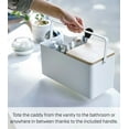 thumbnail image 3 of Yamazaki Home Makeup Organizer With Mirror - Steel + Wood - White, 3 of 7