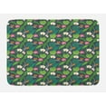 thumbnail image 1 of Orchids Bath Mat, Exotic Island Monstera Banana Areca Palm Leaves Jungle Hawaiian Paradise Blossom, Plush Bathroom Decor Mat with Non Slip Backing, 29.5" X 17.5", Multicolor, by Ambesonne, 1 of 2