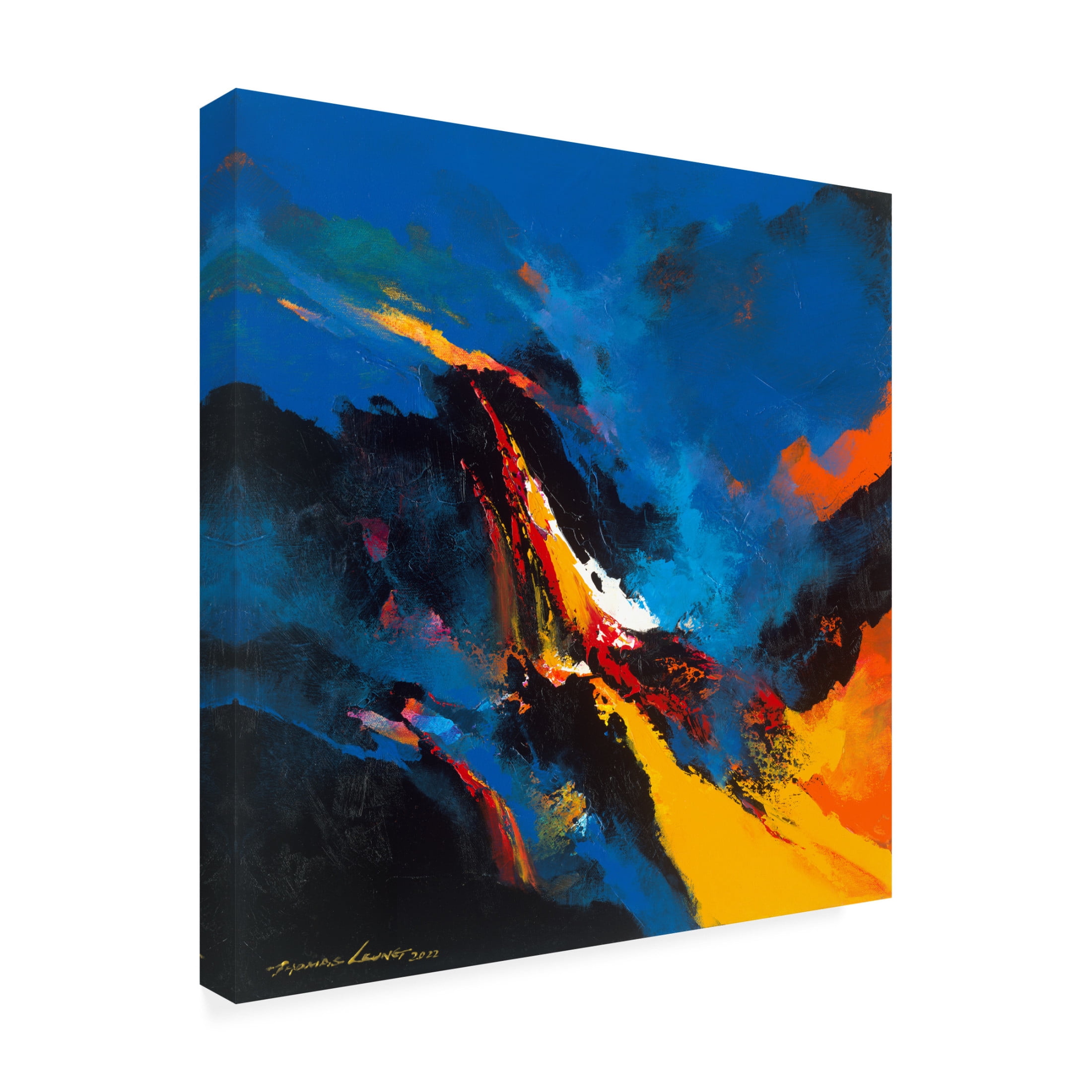 Canvas Wall Art - Thomas Leung 'Lava River' Wall Art for Living Room, Bedroom, or Office Décor by Trademark Fine Art - 14 x 14 Inches
