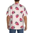thumbnail image 3 of Sikiie Hand Drawn Strawberry Men's Wrinkle Free Untucked Cuban Shirt Business Casual Button Down Shirts Short Sleeve Shirt3X-Large, 3 of 5