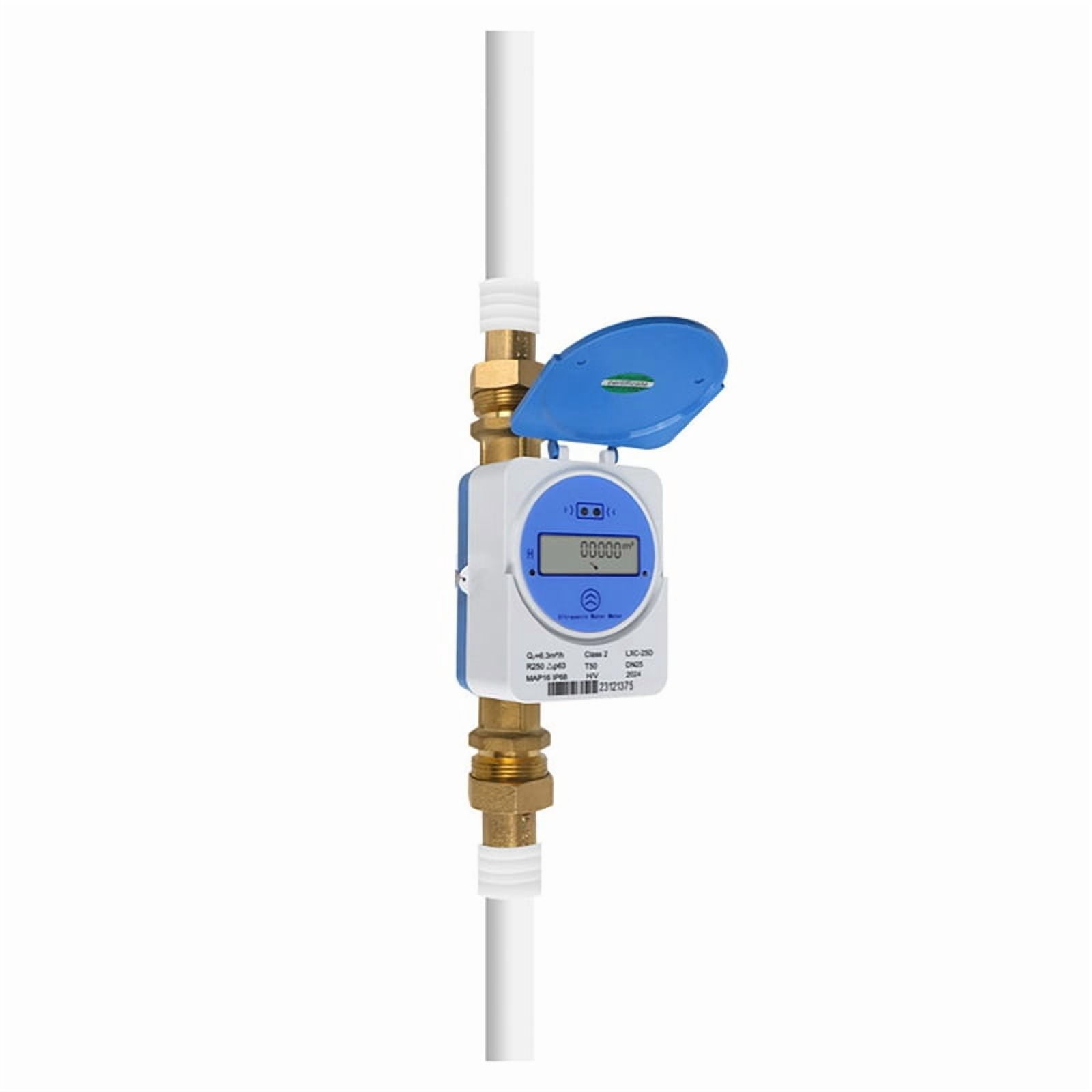 Tuya Zigbee Smart Ultrasonic Water Meter Dn25Mm Lcd Display Ip68 Works Water Quantity  Consumption Measurement