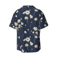 thumbnail image 2 of Wukai Daisies Flowers Men's Casual Short-Sleeve Button Down Shirt - Lightweight Summer Dress Shirt for Daily Wear-, 2 of 7