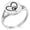 Silver, variant on Stainless Steel Dog Paw Heart Minimalist Oval Top Polished Statement Ring