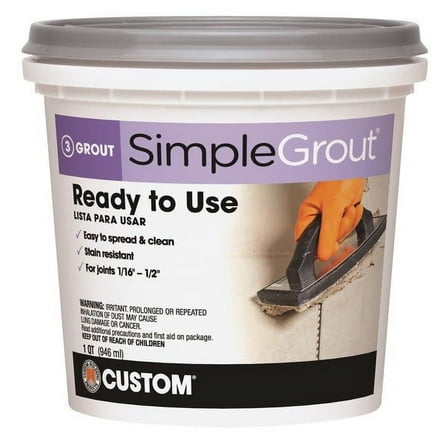 1 pc Custom Building Products SimpleGrout Indoor Natural Gray Grout 1 qt