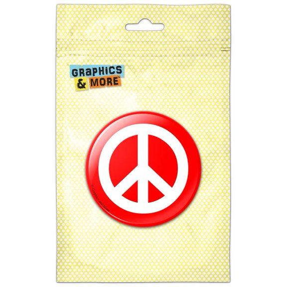 Peace Sign Symbol Red Refrigerator Button Magnet