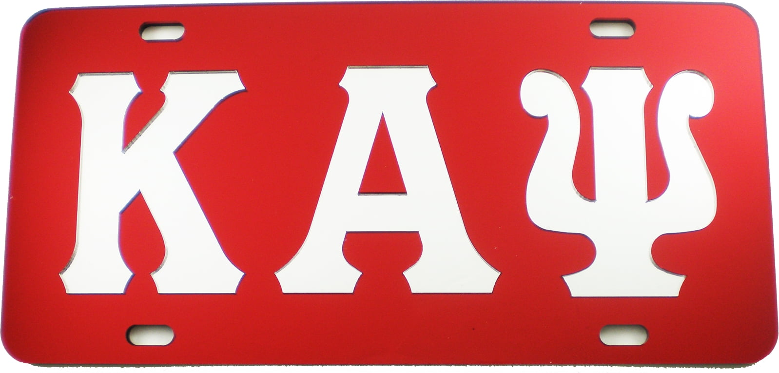 Kappa Alpha Psi Red Outlined Mirror License Plate 