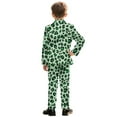 thumbnail image 3 of Xoenoiee Green Shamrock Print Boys Suits 2 Piece Formal Suit Set Slim Fit Formal Dress Clothes St. Patrick's Day Ring Bearer Outfit for Kids, Size 5-6 Years, 3 of 7