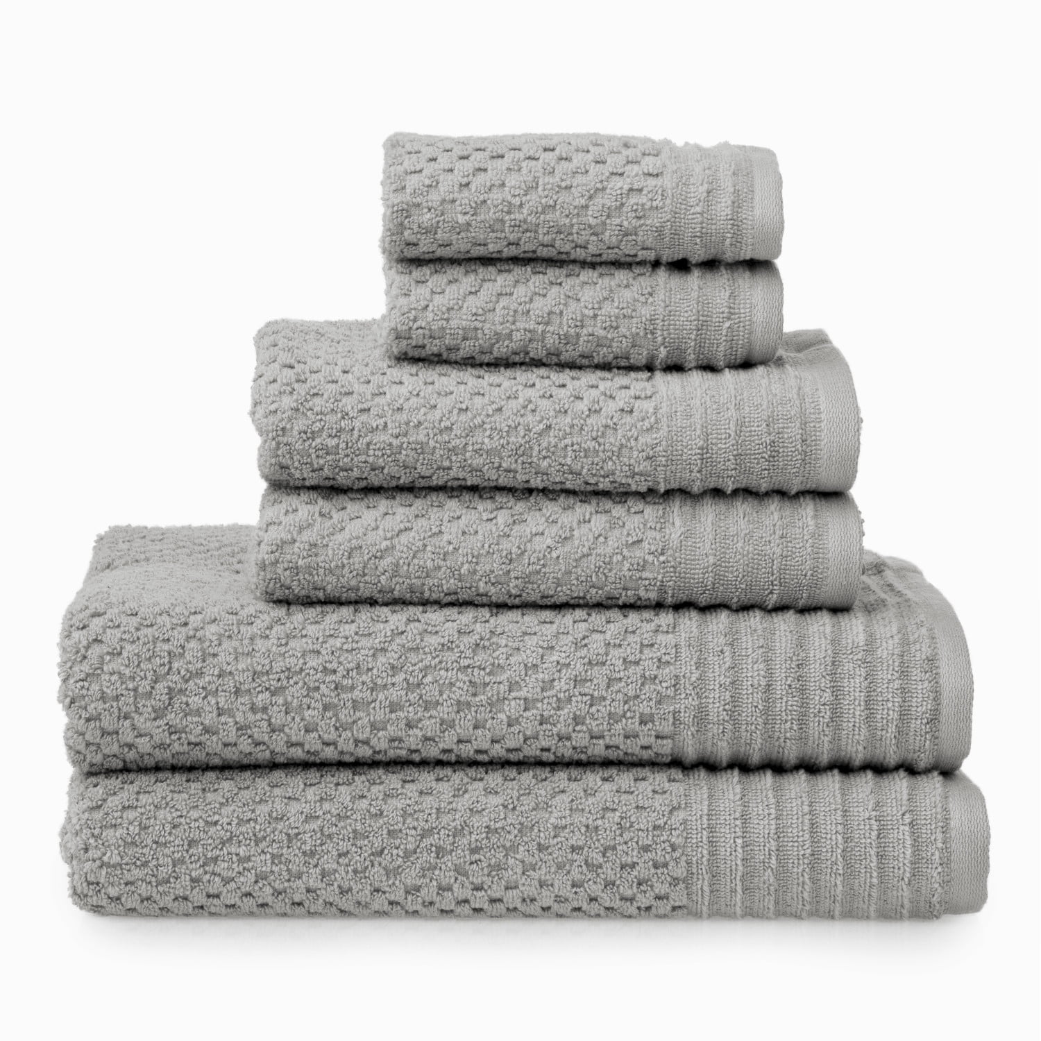 Martha Stewart Everyday Texture Towel 6 Piece Set - Alloy
