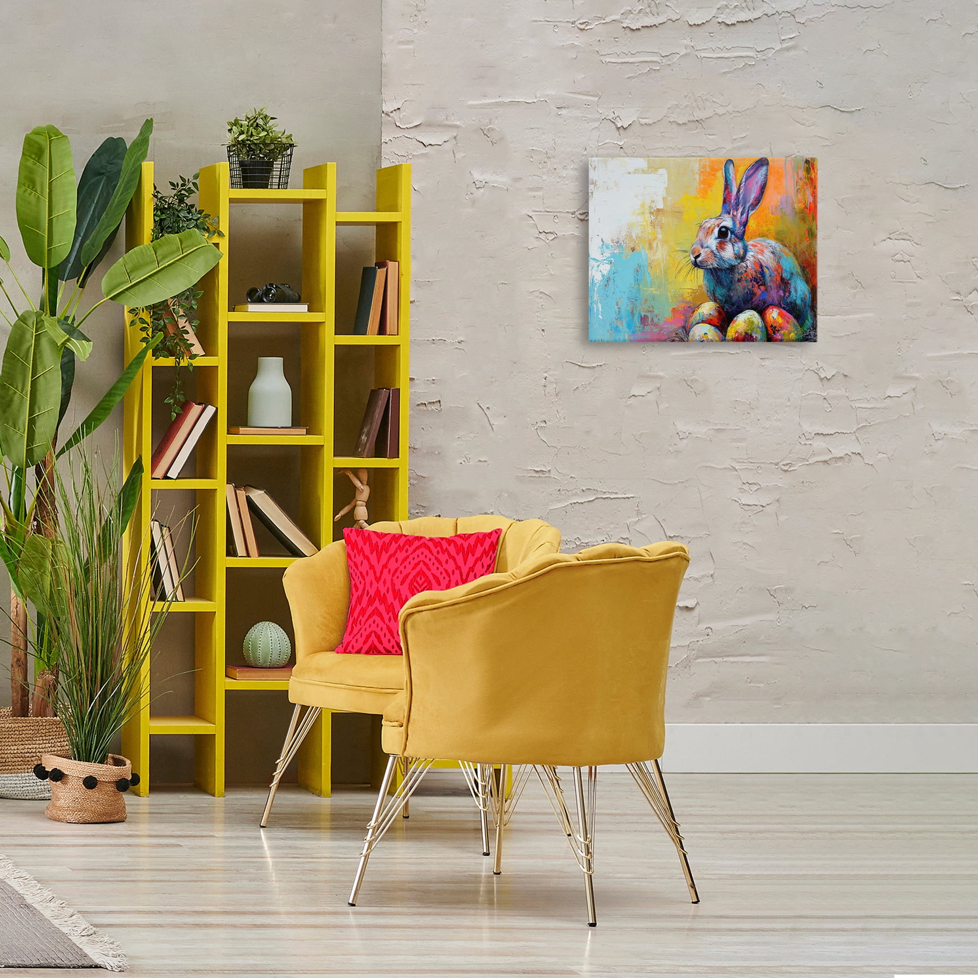 Stupell Industries Easter Joy Abstract Holiday Painting Wrapped Canvas Art Print Wall Art, 20 x 16