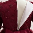 thumbnail image 5 of Girls Elegant Long Sleeve Lace Flower Dress for Special Occasions Wedding Party Floor Length Gown with Bow and Embroidered Details, 5 of 5