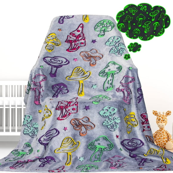 Manta Gdindff Mushroom que brilla en la oscuridad para niños y adultos