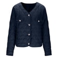 thumbnail image 4 of RXMEKW Quilted Jacket for Women, Snap Front Closure with Color Block Design, Long Sleeve Casual Coat for Fall and Winter, 4 of 8