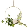 thumbnail image 1 of Decoración hogareña Niño Flor Artificial Decoración Colgante Anillo de Metal Redondo Guirnalda Cumpleaños Fiesta de Boda Accesorios para el hogar Decoración Tamaño 20 cm (Champagne Camellia) Zhivalor LKX-1370, 1 of 4